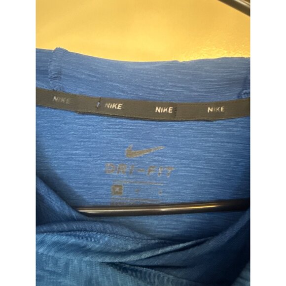 Nike Mens Dri-Fit Long Sleeve Blue Hoodie Lightweight Athletic Wear - Picture 4 of 6